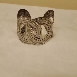 *3FOR$15* Silver Textile Cuff Bracelet NWOT